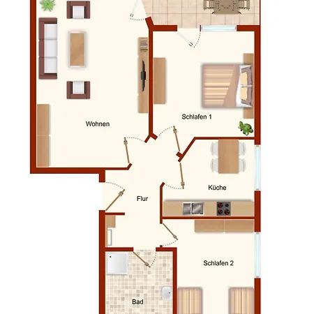 Toenjes Am Kurpark Mit Balkon Апартаменты *